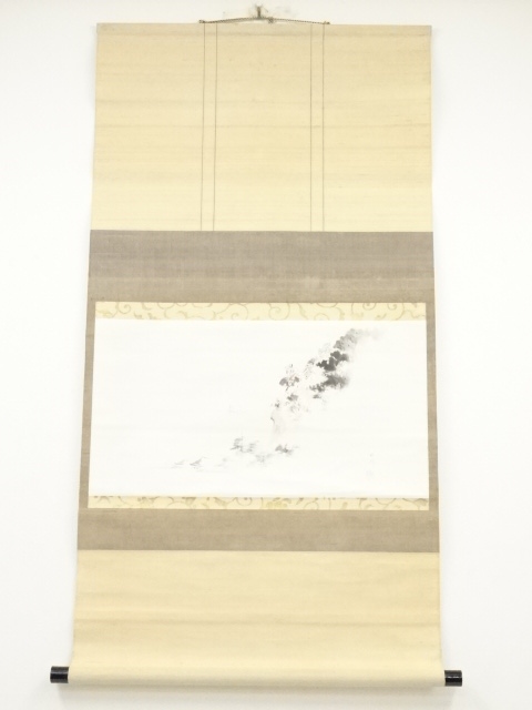 JAPANESE HANGING SCROLL / HAND PAINTED / YOSHITSUNE MINAMOTO